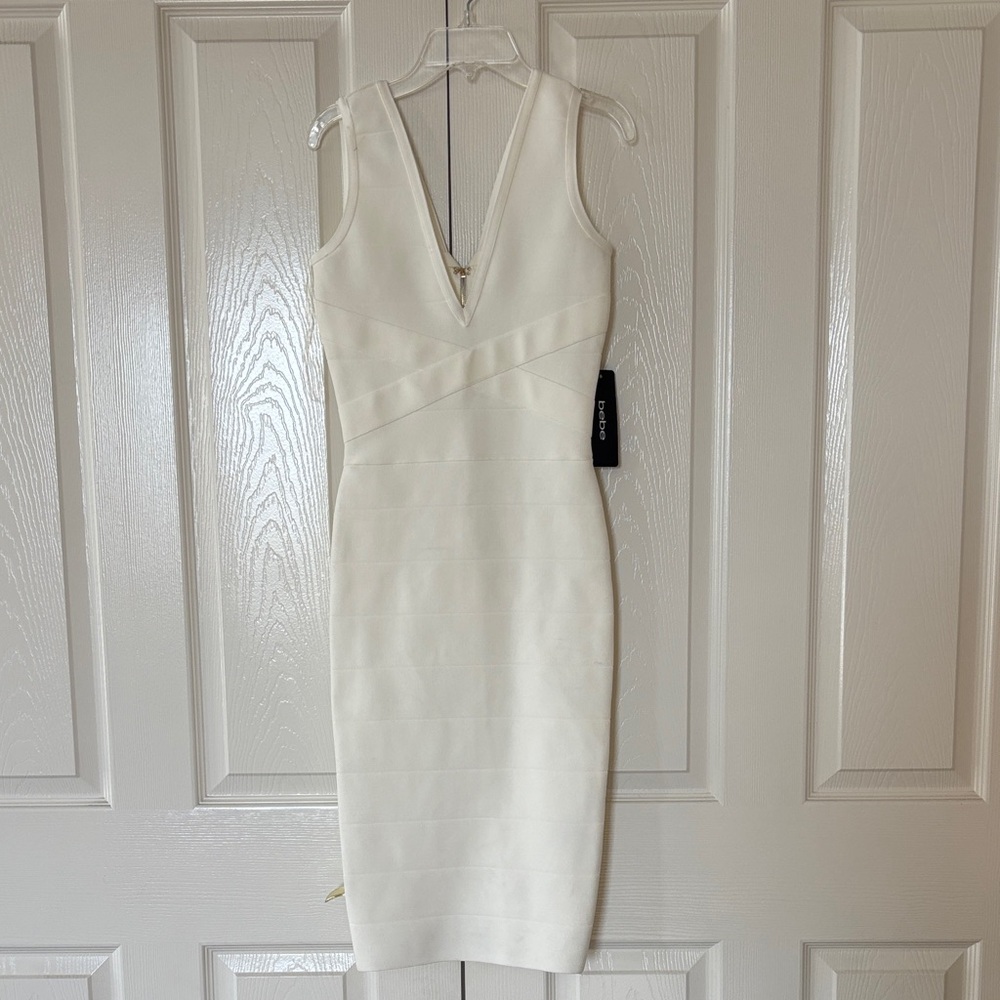 Bebe White Backless Dress